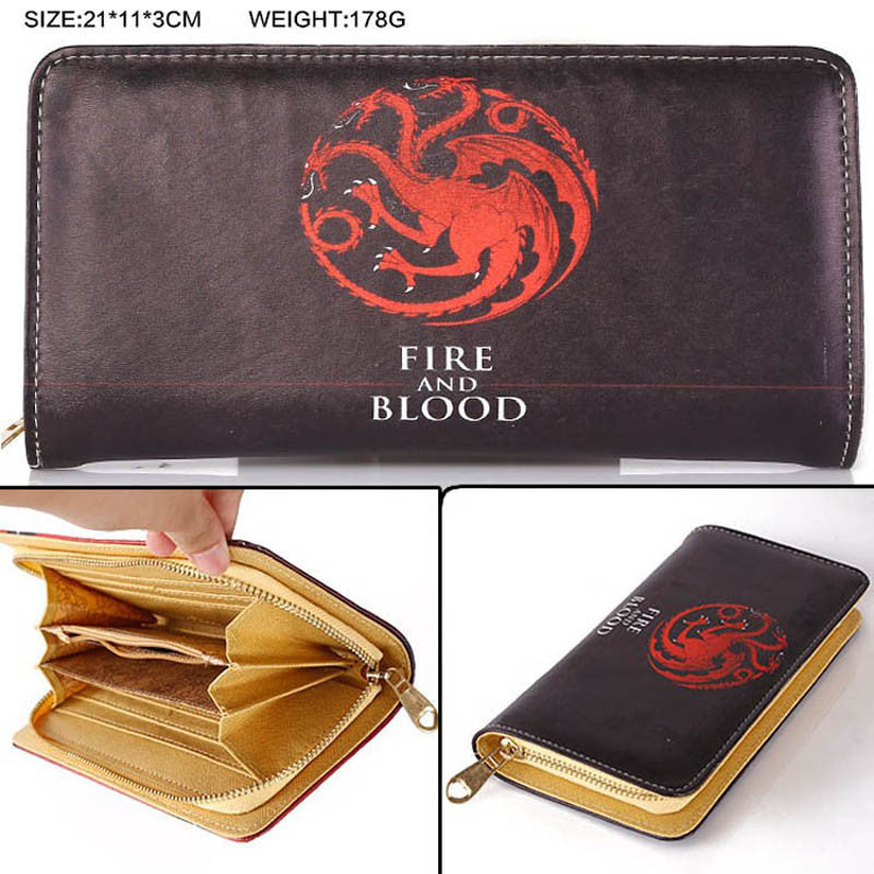 Fire and Blood Multifunction Casual Long Wallet/Cell Phone Clutch Purse - GamesThroneStore