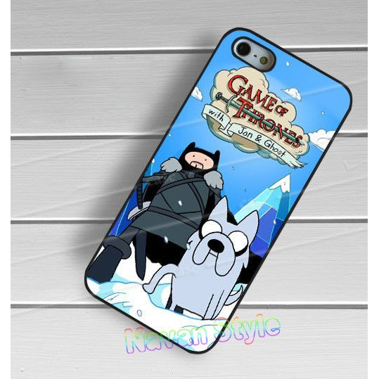 Game of Thrones adventure time jon and ghost phone case cover for iphone - GamesThroneStore