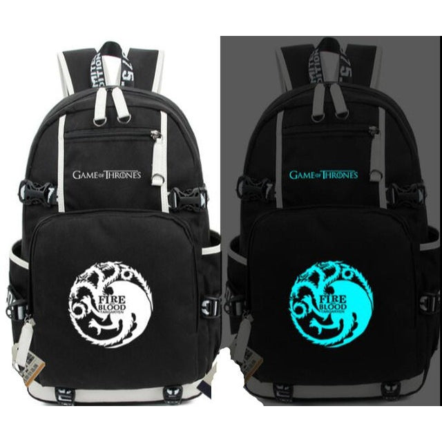 Game of Thrones Ice and Fire Glow In light Backpack - GamesThroneStore